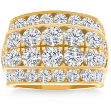 F/VS 7Ct Men's Pinkie Flash Diamond Ring in 14k Gold Lab Grown Hip Hop picture