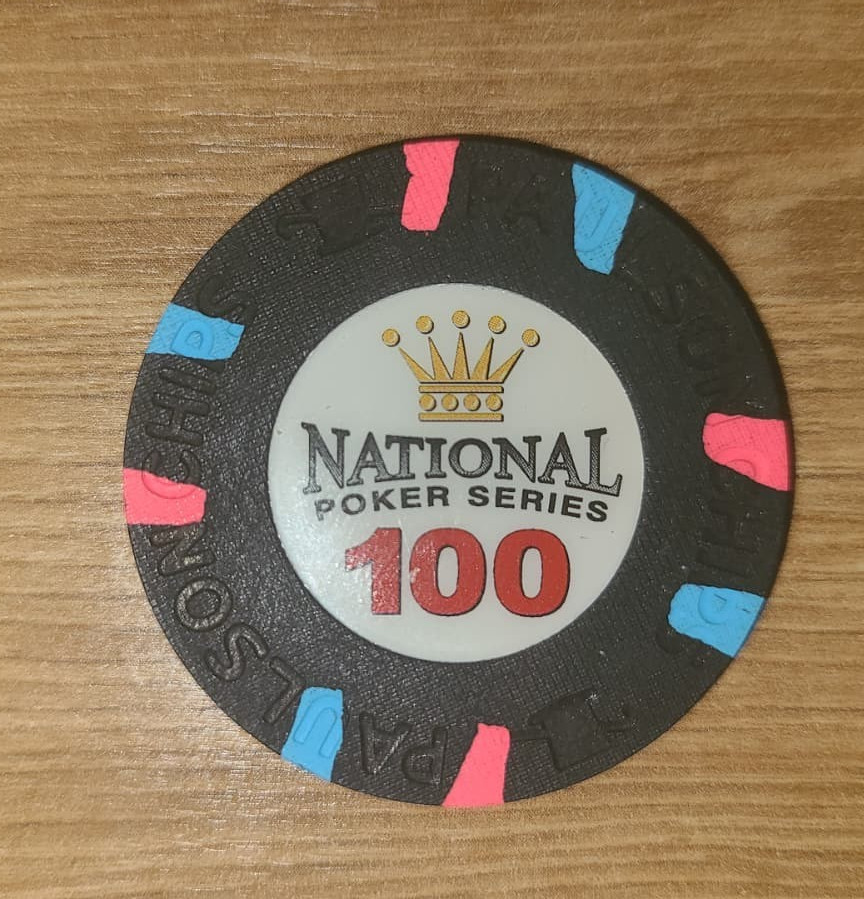 OOP - National Poker Series $100 Black Paulson Clay Chip - Rare OOP - National Poker Series $100 Black Paulson Clay Chip - Rare