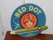 Vintage Red Dot Cigar Cardboard Double Sided Store Hanger picture