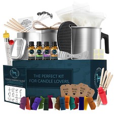 Candle Making Kit, Soy Wax, 16 Color Dyes, Thermometer, Tins, Wicks, Melting Pot picture