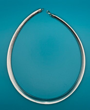 Stefano Italian Gold Graduated Omega Necklace White GS0001W-18 NEW ShopNBC picture