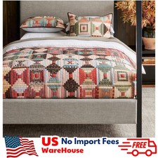 Jaxson Patchwork Quilt Reversible Bedspread Coverlet Cotton picture