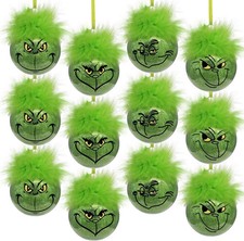12pcs Grinch Ornaments Christmas Decoration Green Elf Christmas Tree Whoville US picture