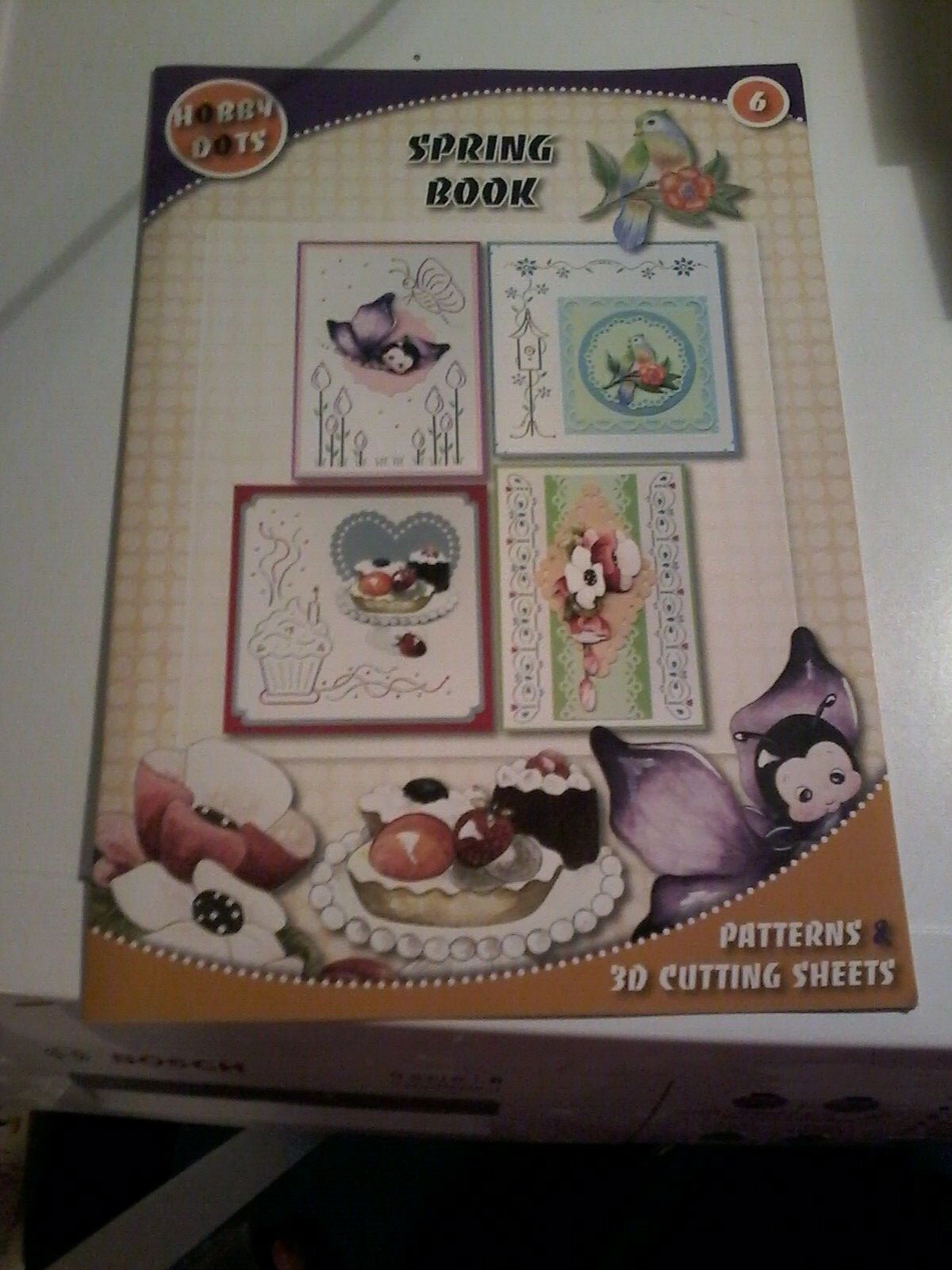 HOBBY DOTS SPRING BOOK FOR SCRAPBOOKING NO 6/ PATTERNS & 3D CUTTING SHEETS NEW