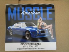 2027 MUSCLE CAR AND GIRLS CALENDAR FREE SHIP picture
