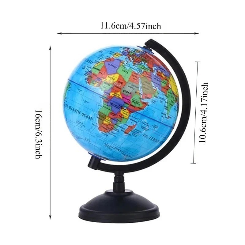WORLD GLOBE EARTH Map Rotating Geography Ocean Classroom Learning Desktop 6