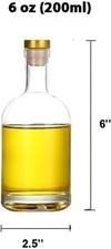  Kaachli. Clear Glass Bottles 6 oz - 200ml [Pack of 12] for Wine Beverages Drink picture
