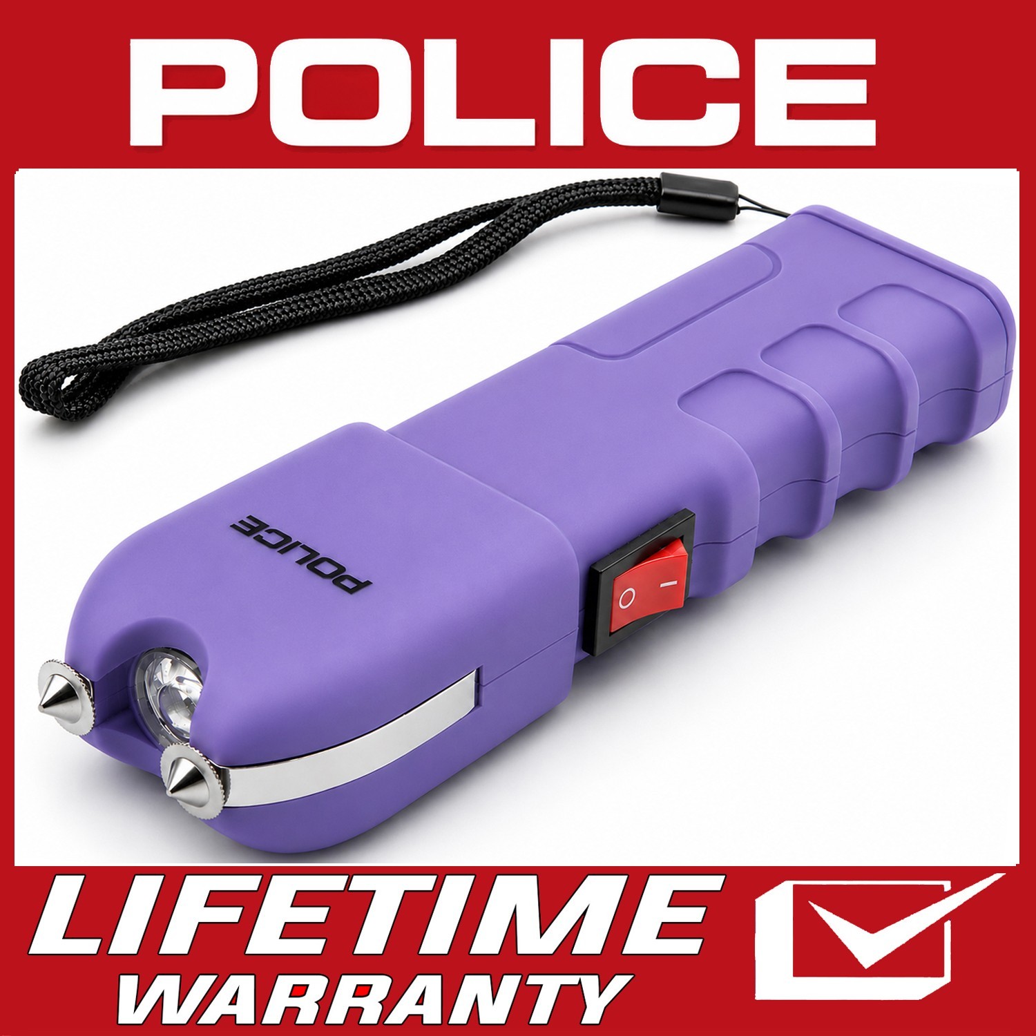 POLICE Stun Gun 928 Rechargeable Heavy Duty LED Flashlight Purple with Holster POLICE Stun Gun 928 Rechargeable Heavy Duty LED Flashlight Purple with Holster