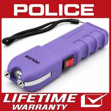 POLICE Stun Gun 928 Rechargeable Heavy Duty LED Flashlight Purple with Holster picture