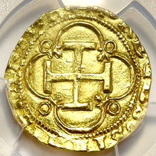 Spanish Gold Escudo Cob (1504-1549) D S Sevilla Certified PCGS MS62 Uncirculated picture