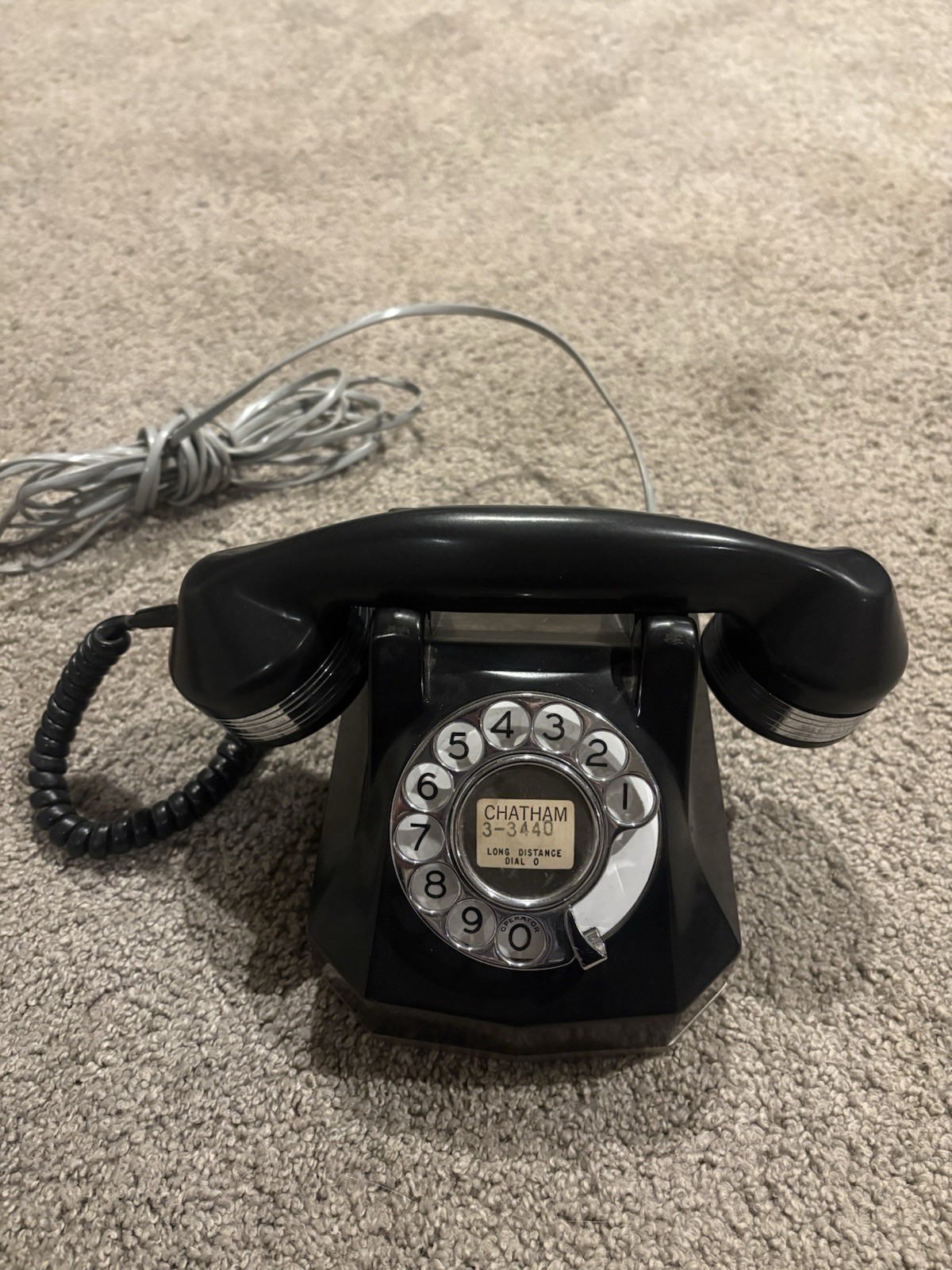 Vintage 1940s Automatic Electric Monophone AE40 Black Rotary Telephone Chatham Vintage 1940s Automatic Electric Monophone AE40 Black Rotary Telephone Chatham