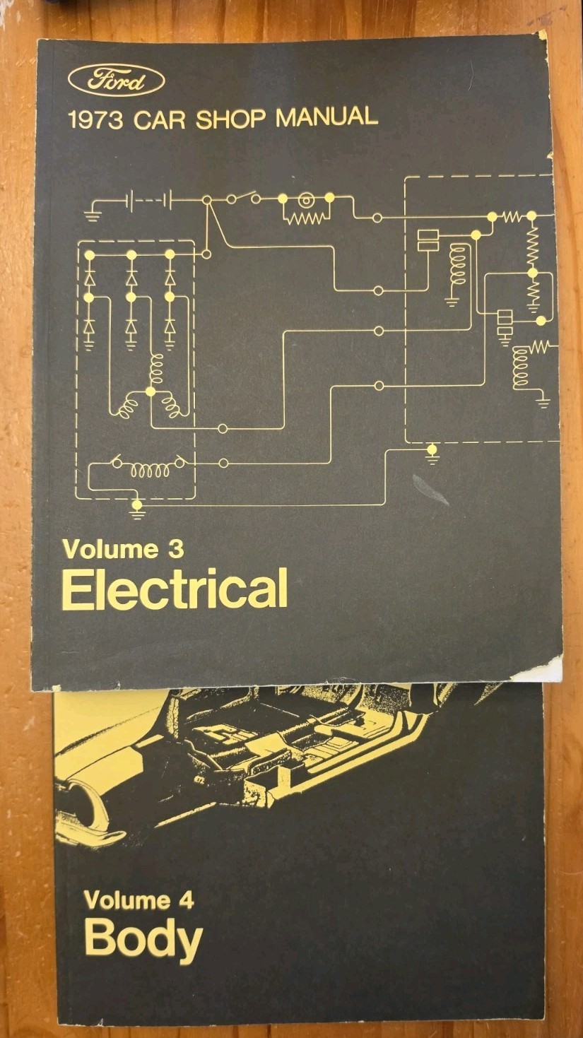 ORIGINAL FORD 1973 CAR SHOP MANUALS (2) ELECTRICAL BODY ORIGINAL FORD 1973 CAR SHOP MANUALS (2) ELECTRICAL BODY