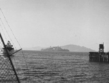 Vintage 1950s  Photo San Francisco CA Alcatraz Island Ferry Returning to Pier picture