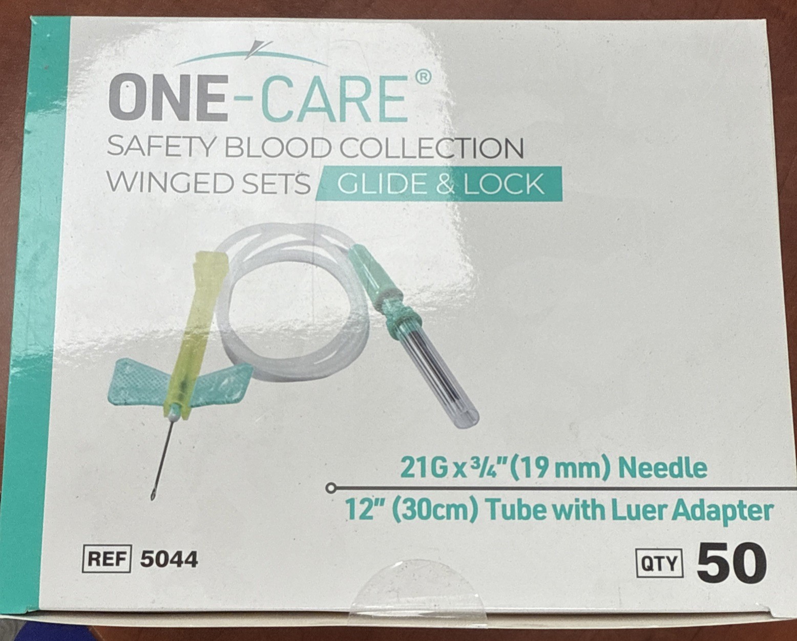 Safety Collection Winged Sets, 21G X 3/4" (Box of 50), 12'' W/ Luer Adapter. Safety Collection Winged Sets, 21G X 3/4" (Box of 50), 12'' W/ Luer Adapter.