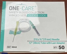Safety Collection Winged Sets, 21G X 3/4" (Box of 50), 12'' W/ Luer Adapter. picture