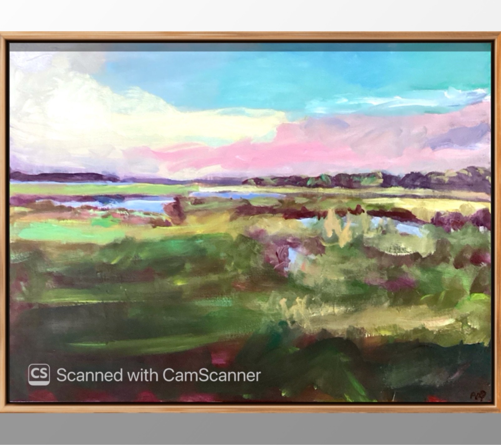 PDQ Original 18x24 Impressionist Marsh Landscape Sunset Painting Signed Canvas PDQ Original 18x24 Impressionist Marsh Landscape Sunset Painting Signed Canvas