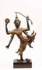 Antique 19th Century Thai Bronze Dancing Prince Rama Figure Statue (Damaged) picture