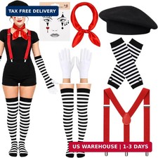 7Pack Women Mime Costume Accessories French Costume Set picture