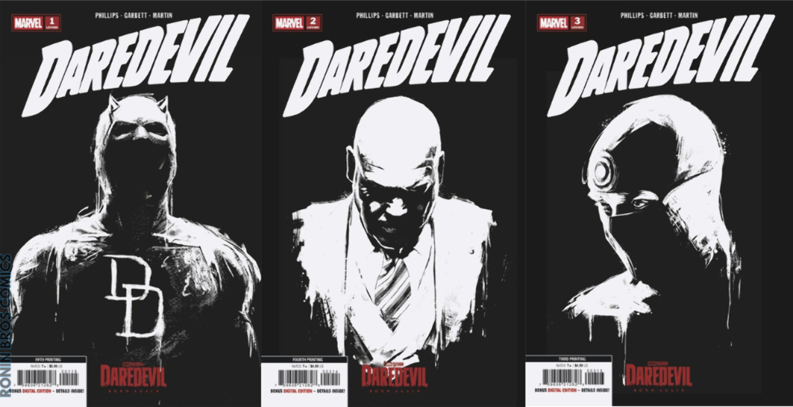 Daredevil #1 2 3 Marvel Television 5th 4th 3rd Print Set (08/26/26)