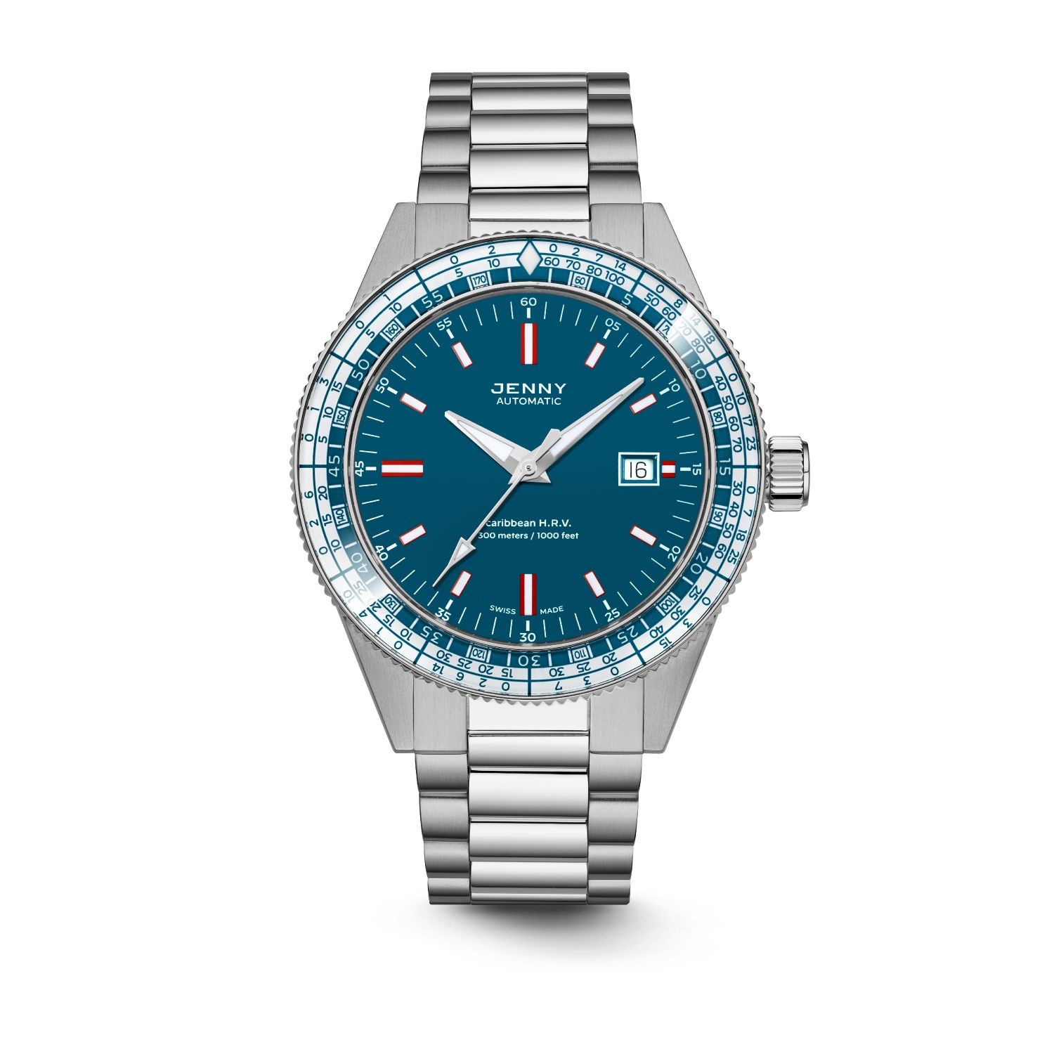 Jenny JE122001002 Men's Caribbean H.R.V. Blue Swiss Automatic Watch Jenny JE122001002 Men's Caribbean H.R.V. Blue Swiss Automatic Watch
