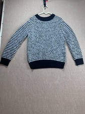 Barneys New York Women's M Wool Alpaca Sweater Black White Crewneck Knit picture