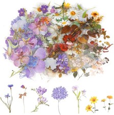 120 Pcs Transparent Flower Stickers for Scrapbooking, Journaling, Crafting picture