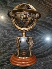 18" Brass Armillary Engraved Nautical Sphere Globe-World With Compass with base picture