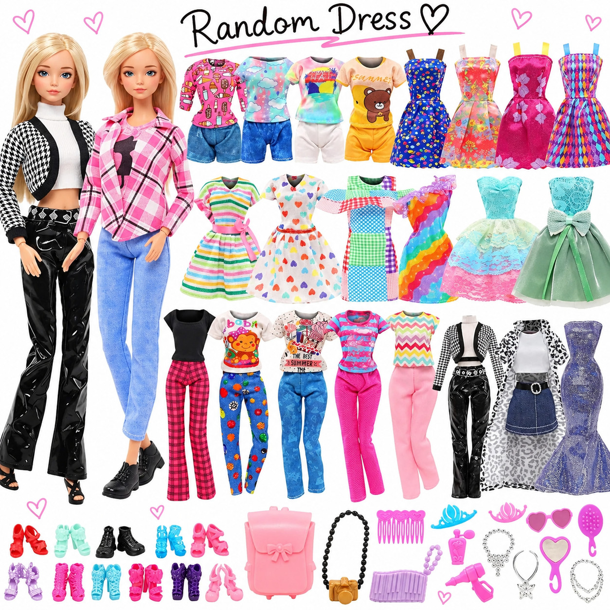 36 PCS Barbie Clothes Doll Fashion Wear Clothing Outfits Dress up Gown Shoes Lot 36 PCS Barbie Clothes Doll Fashion Wear Clothing Outfits Dress up Gown Shoes Lot