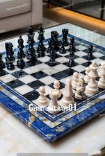 Lapis Lazuli Chess Set – Luxury Handcrafted Gemstone Chess Board with Deep Blue picture