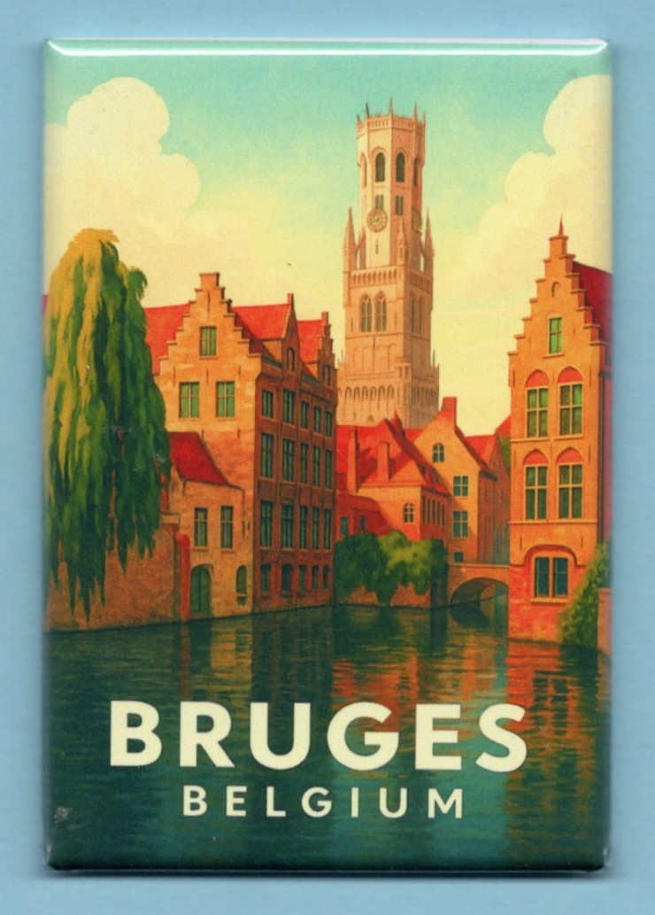 BRUGES BELGIUM TRAVEL POSTER *2X3 FRIDGE MAGNET* VACATION EUROPE TRIP FLANDERS BRUGES BELGIUM TRAVEL POSTER *2X3 FRIDGE MAGNET* VACATION EUROPE TRIP FLANDERS