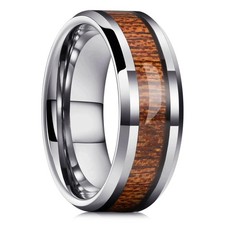 Stainless Steel Ring 8mm Round Wedding Band Silver Color Size 6-10 Men Jewelry picture