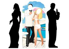 Secret Agent Bond Theme Cardboard Cutout Party Pack of 2 Stand In & Silhouettes picture
