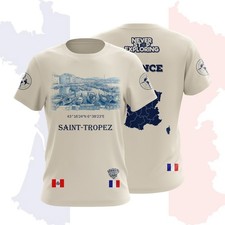 Saint-Tropez France Travel T-Shirt, Vintage Art Tee Souvenir Retro Graphic Shirt picture