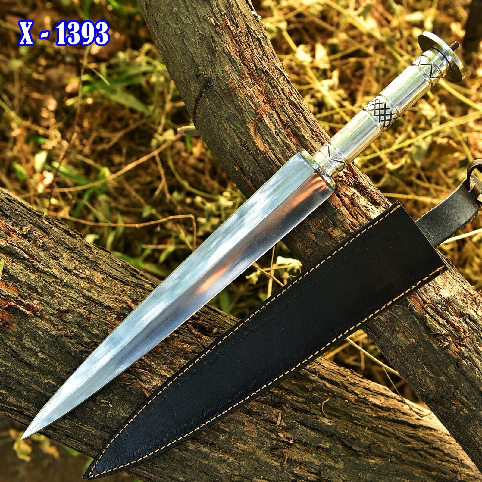 Handmade Fix Blade Double edge Dagger Sword Tactical Knife With Sheath Handmade Fix Blade Double edge Dagger Sword Tactical Knife With Sheath