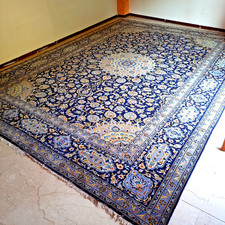 NAIN LARGE RUG SIGNED RARE RUG SIGNED AMINPOUR 1940 50 ORIGINAL 4 x 3 mt + picture