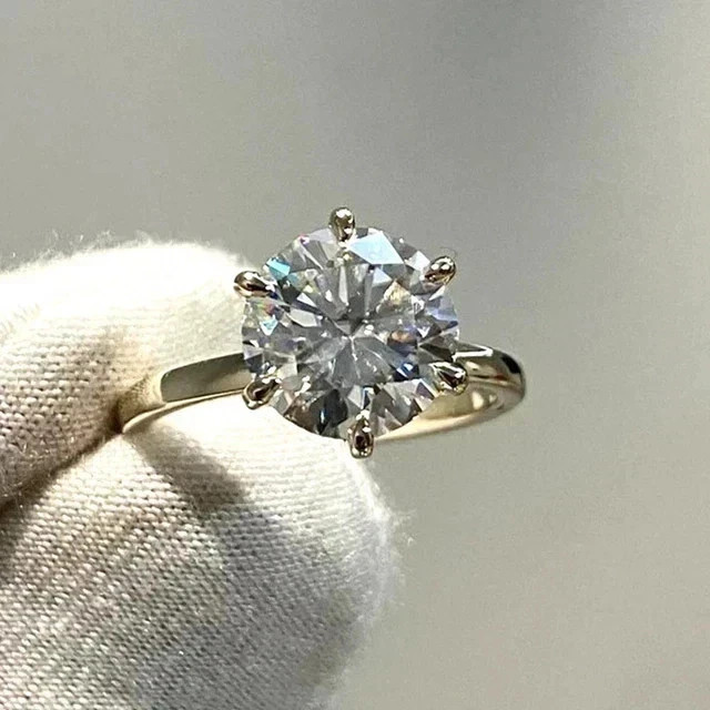 2 Ct Round-Cut Natural Diamond Solitaire Wedding Ring 14K Yellow Gold Size 6 7 8 2 Ct Round-Cut Natural Diamond Solitaire Wedding Ring 14K Yellow Gold Size 6 7 8