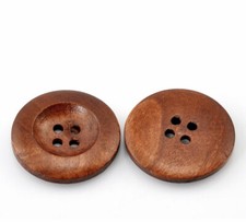 50PCs Wood Sewing Buttons Scrapbooking 4 Holes Round Mixed 25mm (1") Dia picture