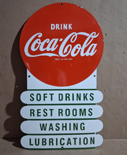 Drink Coca Cola   Porcelain Enamel Sign  28x16  Inches picture