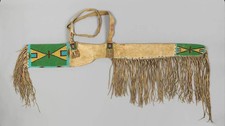 Native American Indian Beaded Rifle Scabbard Sioux Style Suede Leather picture