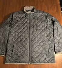 Peter Millar Suffolk Quilted Travel Black Coat Jacket Men’s XXL picture