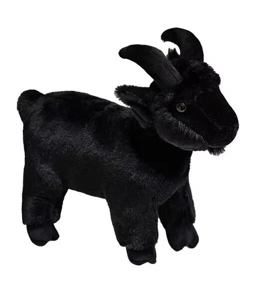New Black Goat Plush Toy 12" Stuffed Animal Toddler Doll Gift for Kids