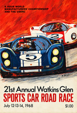 Watkins Glen 1968 Vintage Sports Car Road Race Motorsport Repro Poster 13x19 picture