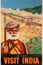 365098 Jaipur Visit India Vintage Tourism Rajasthan Art Print Poster picture