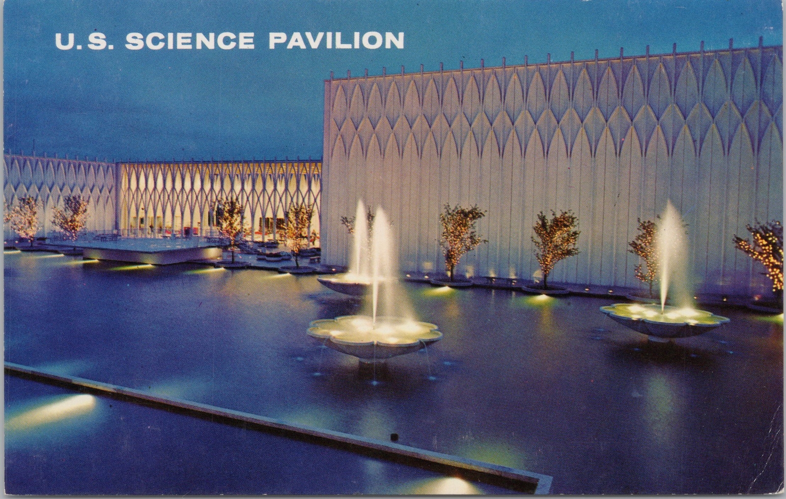 Theme Park & Expo~Arches And Fountain In Courtyard~Seattle World Fair~Vintage PC Theme Park & Expo~Arches And Fountain In Courtyard~Seattle World Fair~Vintage PC