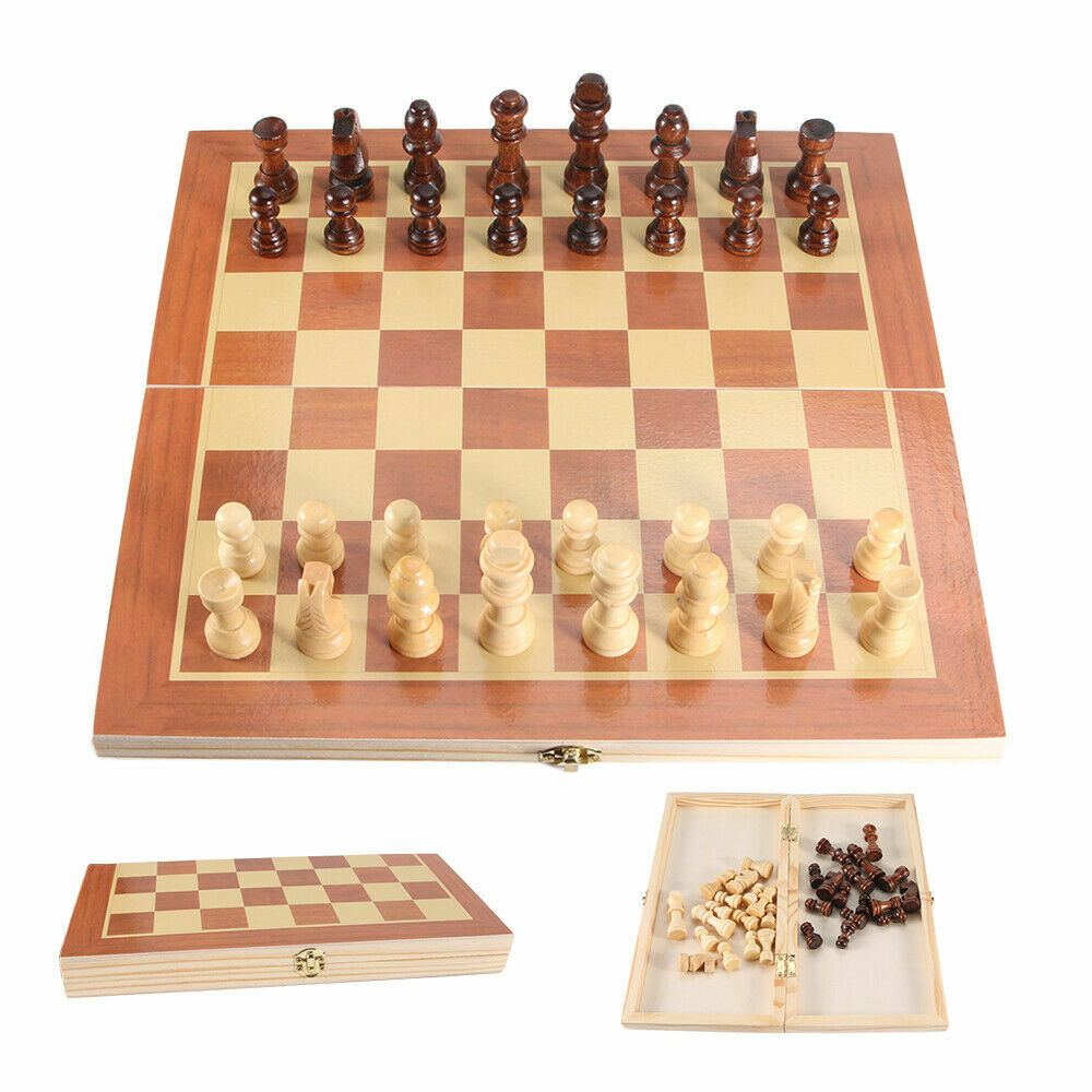 Wooden Chess Set 12x12" Board Classic Game Portable Family Kids Adult Gift Wooden Chess Set 12x12" Board Classic Game Portable Family Kids Adult Gift