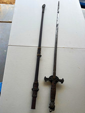 Knights of Pythias Fraternal Ceremonial Sword with Ornate Scabbard picture