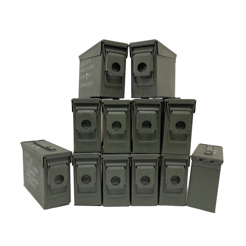 12 Cans TWELVE 30 Cal Grade 1 Empty Ammunition Case. M19A1 Ammo Cans 12 Cans TWELVE 30 Cal Grade 1 Empty Ammunition Case. M19A1 Ammo Cans