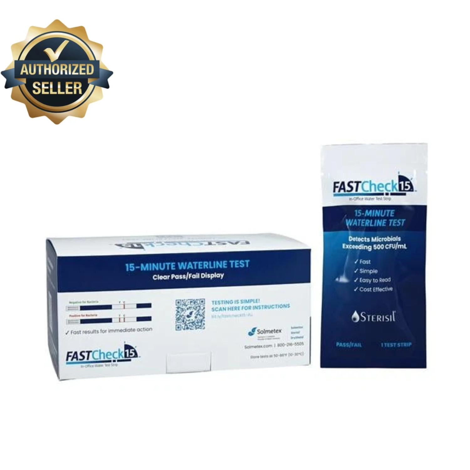 FASTCheck15 Dental Waterline Test Strips 15-Min In-Office Bacteria Test 6/Box FASTCheck15 Dental Waterline Test Strips 15-Min In-Office Bacteria Test 6/Box