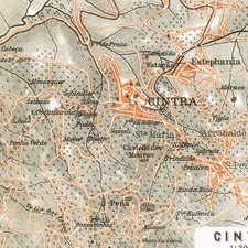 SINTRA   Portugal Original  Map  1913  Cintra picture