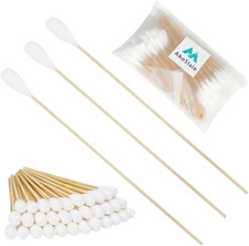 AkoSlale Large Q Tips Dog Ears, 100pcs, 7-Inch Bamboo Cotton Swabs,Extra Long picture